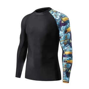 เสื้อรัดกล้ามเนื้อ MMA แขนยาวขายดีที่สุด UPF50+ ระบายอากาศได้ดี พิมพ์ลายดิจิตอลตามสั่ง ชุดกีฬาแขนยาว - Product Image 3