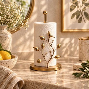 Rose Gold Metal Freestanding Paper Towel Holder Double <b>Roll</b> Floor <b>Stand</b> Modern Bathroom <b>Toilet</b> Paper Rack - Product Image 4