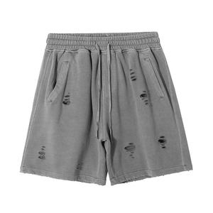Wholesale Custom Acid Wash Streetwear <b>Shorts</b> Cotton Drawstring Casual Summer Fit Bulk Supply - Product Image 2