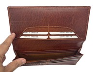 Dompet Kartu Kulit Wanita WRIZA, Dompet Clutch Ramping Kapasitas Besar dengan Banyak Kompartemen dan Tampilan Vintage.