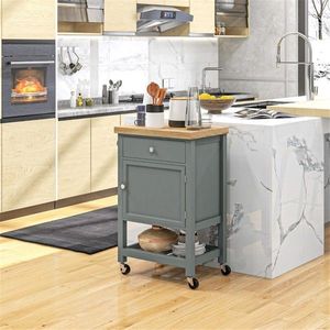 Carrello da Cucina dal Design Moderno, Mobile Portatile con Funzioni Regolabili, Realizzato in Acciaio al Carbonio, Quercia e Ferro - Product Image 1