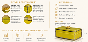 Luxury Lemon Color Mirror <b>Glass</b> Decorative Storage Box Key <b>Knob</b> Premium Jewelry Vanity Organizer Boxes Home Decor Lacquer - Product Image 5