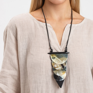 Handmade Natural Buffalo Horn Necklace Set Vietnam Link Chain Jewelry Bulk for Party Wedding Engagement Anniversary Eco-Friendly - Product Image 1