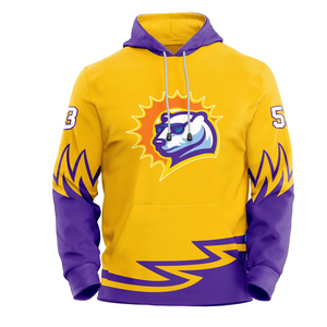 Sweat à capuche de hockey sur glace personnalisé, unique et abordable, 100% polyester sergé, maillot de sport avec lacets, service OEM, couleur personnalisée, imperméable - Product Image 1