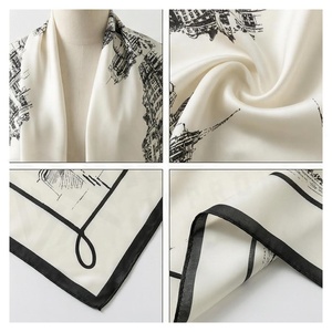 NORTH APPROACH Foulard carré en soie pour femme, imprimé floral, élégant, multifonctionnel, accessoire de mode toutes saisons - Product Image 4