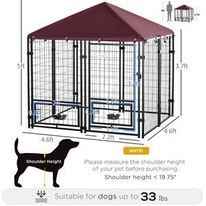 Recinto per Cani in PVC con Telaio in Alluminio per Razze Grandi e Giganti, Design Moderno per Allevamento e Animali di Piccola Taglia, Uso Esterno - Product Image 4