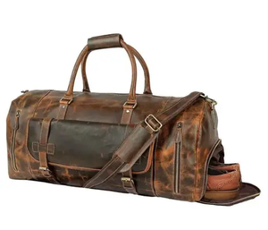 Custom <b>Travel</b> Leather Duffle <b>Bags</b> OEM Wholesale <b>Weekend</b> Genuine Leather <b>Bags</b> High Quality Large Capacity Leather Duffle <b>Bags</b> - Product Image 4
