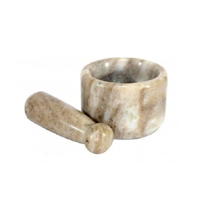 Mortier de forme ronde avec ensemble de pilon pour outils de cuisine de restaurant ensemble de mortier et de pilon de broyeur de taille personnalisée - Product Image 1