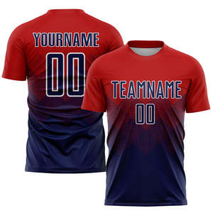 Uniforme de Fútbol Profesional Personalizado, Sublimado, con Degradado Rojo y Azul, Conjunto de Camiseta de Fútbol, Ropa Deportiva Transpirable - Product Image 2