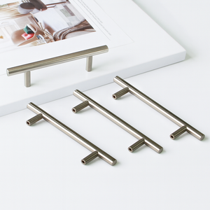 Top Selling Modern T-<b>Bar</b> Cabinet Handle Iron Furniture <b>Pull</b> Brushed Nickel Finish <b>for</b> Kitchen Bathroom Cabinetry Handles - Product Image 4