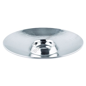 Modern Stainless Steel Hammered Serving Platter Chip & <b>Dip</b> Style - Product Image 3