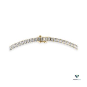 Collier tennis en or jaune 24,06 CT avec diamants de laboratoire taille émeraude en or massif 14 carats - Product Image 4