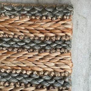 Hand Woven Chunky Knit Jute Rug Steel Grey Braided Woven Modern Extra Thick PET Friendly Non-Slip Decor - Product Image 2
