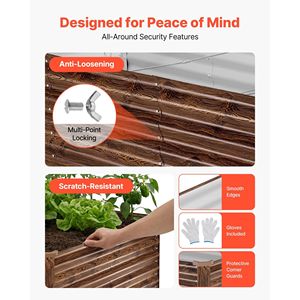 Fioriera Rettangolare Rialzata in Metallo Zincato 8x4x2 piedi, Kit Vaso da Giardino Senza Fondo per Esterni - Product Image 6