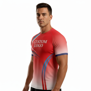 Customized Digital <b>Printed</b> MMA Rash Guards BJJ <b>Surfing</b> Rash Guard for Unisex Children Short Sleeve Quick Dry Polyester Spandex - Product Image 3