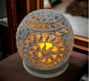 Porte-bougie vintage en marbre, fait main, en pierre, pour une décoration élégante de la maison - Product Image 3