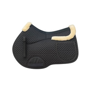 Brown Sheepskin Horse Saddle Pad With Fleece Lining And Stitched Pockets <b>Equestrian</b> Riding Gear - Product Image 4