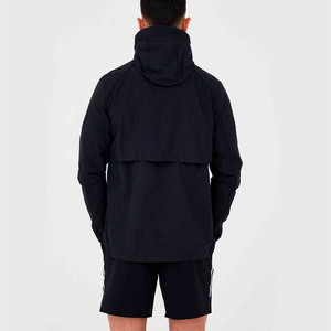 Ensemble de vêtements de sport pour homme, noir, à capuche, couleur unie, séchage rapide, tricoté en polyester, pour l'automne - Product Image 5