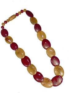 MN EXPORTS Women's Fashion Red Black Natural Pearl Heart Beaded Resin Hand-made Christian <b>Statement</b> <b>Necklace</b> for Party & Wedding - Product Image 5