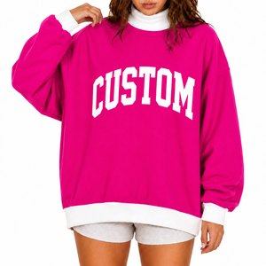 Sweat-shirt à col montant pour femme, coupe décontractée, en tissu polaire respirant, pour l'automne/hiver, style streetwear, manches longues - Product Image 1