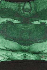 Soutien-gorge de sport vert imprimé marbre pour femme, col ras du cou, dos nageur, maintien moyen, respirant, haut de sport pour yoga - Product Image 6