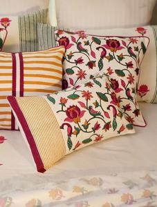 Hand Block Linen Pillow Cover Beige Printed Cotton Pillow Cover With Zipper Closer Home Decor Pillow Case - Product Image 2