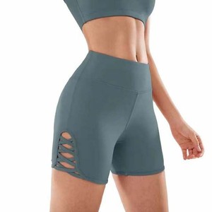 Shorts de sport taille mi-haute pour femme, respirants et à séchage rapide, en molleton 100% coton gris avec motif tendance – Meilleures ventes, Produits phares, OEM - Product Image 2