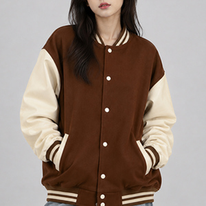 Trendy Women's Custom Varsity Jacket Snap <b>Button</b> Baseball Bomber Letterman Coat College Style Premium Casual Streetwear Fashion - Product Image 1