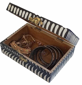 Handcrafted Bone Inlay Jewelry Box Luxury Wooden Storage <b>Case</b> for Rings <b>Earrings</b> Necklaces and Precious Accessories - Product Image 2