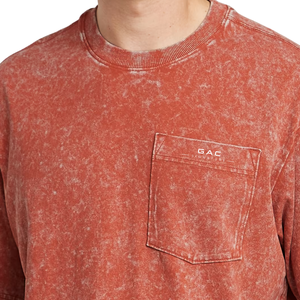 Mens Washed Crew Neck Short Sleeve <b>T</b> <b>Shirt</b> With Chest <b>Pocket</b> Vintage Casual Streetwear Style Wholesale Clothing Supplier - Product Image 4