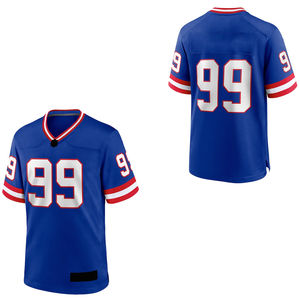 Maillot de football américain 100 % polyester imprimé par transfert thermique respirant antibactérien à manches courtes pour homme personnalisable pour équipe - Product Image 1