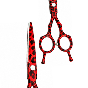 Ciseaux de coiffure professionnels en acier inoxydable de 6 pouces, motif léopard, logo personnalisé, outils de coupe de cheveux, faible MOQ, ciseaux légers, OEM - Product Image 5