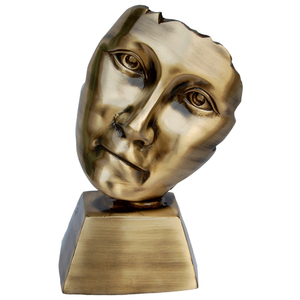 Regional feature Indian Modern Brass Sculpture Portrait Handmade Contemporary Tabletop Living Room Display Irregular Shape - Product Image 1