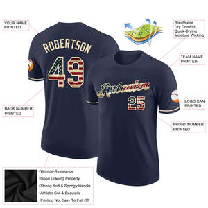 Low MOQ USA Style Baseball Jersey Custom Patriotic Team Uniform Personalized Name Number OEM ODM <b>Men's</b> <b>shirts</b> Manufacturer Bulk - Product Image 2