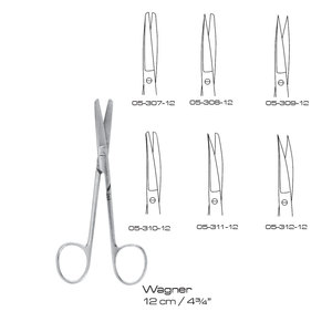 Tijeras Quirúrgicas Wagner de 12 cm (4 Pulgadas), Manuales, de Acero Inoxidable, Instrumento de Cirugía General, Clase I, Kit Quirúrgico Hospitalario ISO13485 - Product Image 1