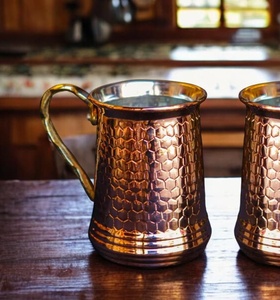 Modern Luxury Handmade 100% Pure Copper Durable <b>Large</b> Capacity Drinking <b>Mug</b> with Handle for Coffee Tea Moscow Mule Home Use - Product Image 2