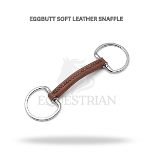 Mors à étrier en cuir souple Eggbutt pour chevaux, équipement d'équitation - Product Image 2