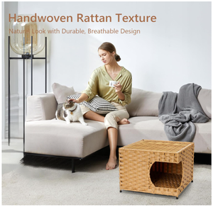 Cama para Gatos Artex HaiNam de Fibra Tejida, Rectangular, Color Sólido, Duradera, para Interiores, Todas las Estaciones, Estilo Clásico - Product Image 2