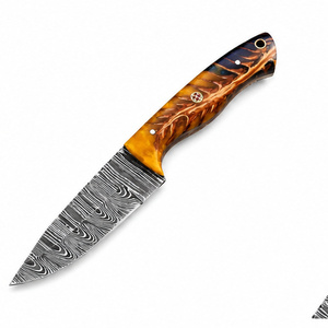 Cuchillo Skinner Jexmoo Personalizado Hecho a Mano de Acero de Damasco de Alta Calidad de 9 Pulgadas con Mango Elegante y Funda de Cuero para Uso en Exteriores, Ideal para Regalo - Product Image 5