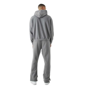 Customised Heavyweight Cotton Fleece Men's Tracksuits Two Piece Outfit Pullover Hoodie and Flare <b>Trouser</b> Tracksuits - Product Image 2