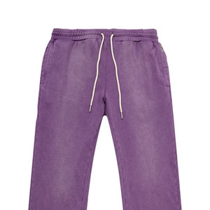 Pantalon de jogging décontracté pour homme, taille mi-haute, coupe droite, en Spandex/Coton, délavé à l'acide, haute qualité, sur mesure - Product Image 6