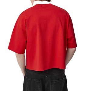 Custom Logo Streetwear Box Cut Tee T Shirt Heavyweight <b>Cropped</b> <b>Top</b> T Shirt Graphic Cotton Oversized Boxy Fit T-Shirt <b>Men</b> - Product Image 5