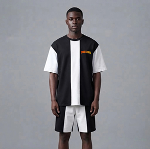 Custom Logo <b>T</b>-<b>Shirt</b> and Shorts Set for Men's Oversized Boxy fit <b>Thick</b> Heavyweight Premium 100% Cotton Casual man tracksuit - Product Image 4