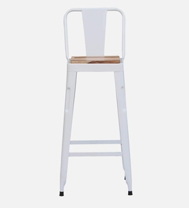 Tabouret de bar réglable en similicuir PU blanc, design industriel moderne, hauteur de comptoir, mobilier de cuisine, acier thermolaqué - Product Image 2
