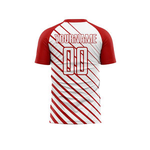 Custom Sublimation Jersey Short Sleeve Breathable Quick Dry Soccer Football Baseball Training Uniform 100% Polyester V-neck - Product Image 2