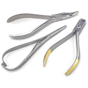 Kit de 3 instruments orthodontiques : coupe-fil rigide, pince Mathieu pour ligature élastique, pince Weingart fine - Product Image 1