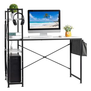 Scrivania per Computer in Truciolato Bianco 120x60x120cm con Porta USB Integrata e Funzionalità Triamine Tipo H Non Tessuto - Product Image 6