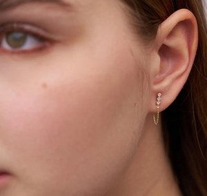 Magnifiques boucles d'oreilles en or 14 carats avec diamants de laboratoire pour femmes, bijoux fins de créateur pour les occasions spéciales - Product Image 5