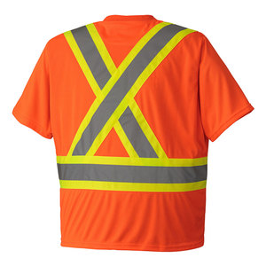 Hi Vis T-shirt Polo Shirt <b>Top</b> Selling High Visible Outdoor Good Sale <b>Reflective</b> Work T-shirt Hi-vis Safety T-shirt - Product Image 4