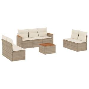 Ensemble de canapé de jardin modulaire en polyrotin beige 8 pièces, meubles d'extérieur confortables et élégants - Product Image 2